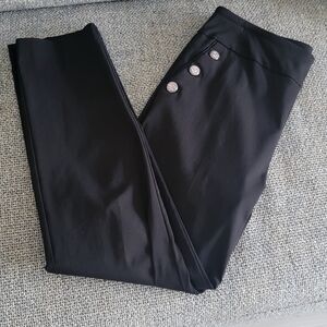 Counterparts Stylish Black Pants with Button Detail